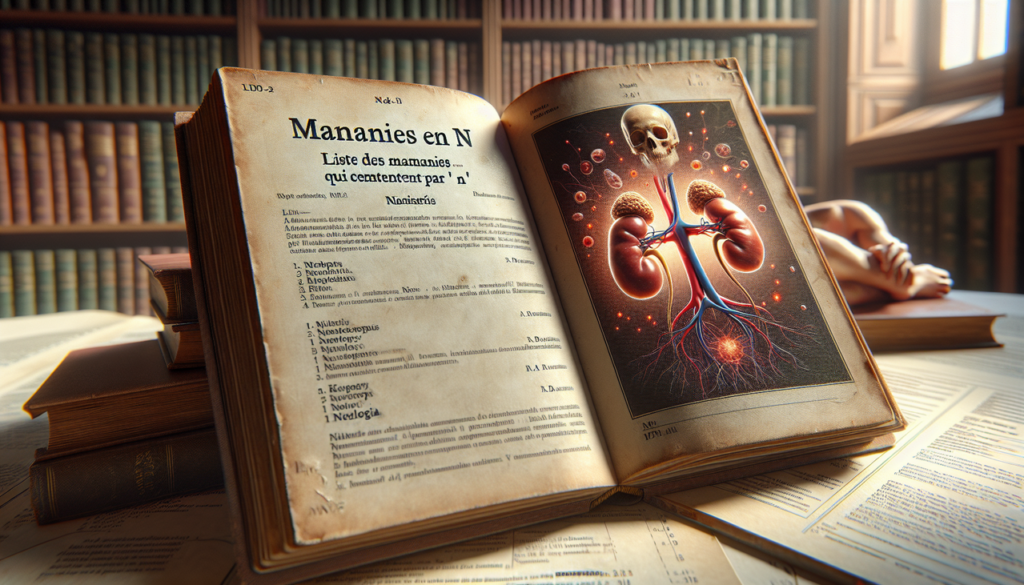 Illustration détaillée des maladies commençant par la lettre N dans un livre médical.